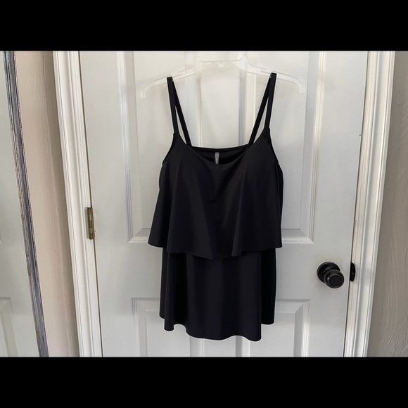 Lands' End Other - NWOT Lands End Black Ruffled Tankini Swimsuit Top